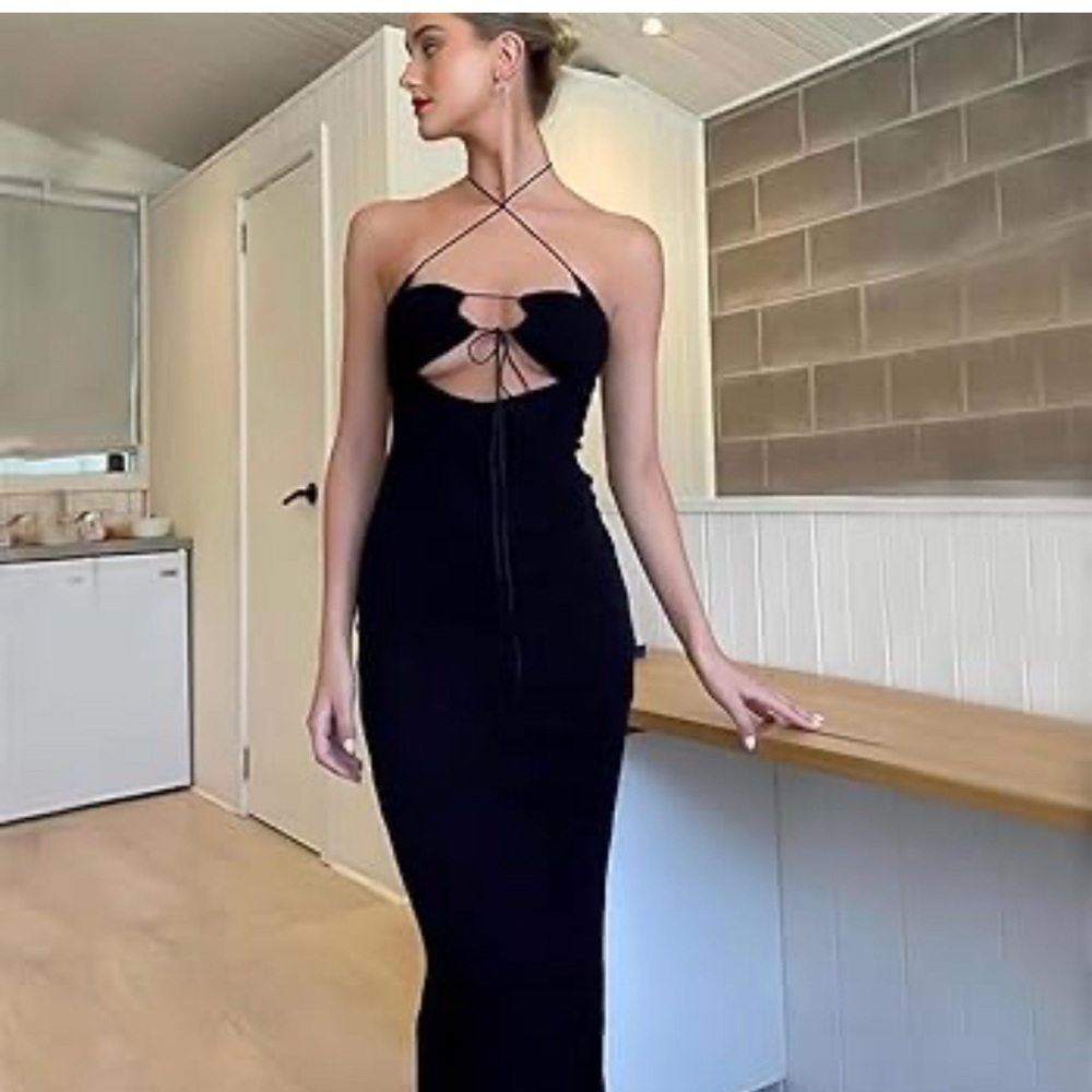 Black maxi dress